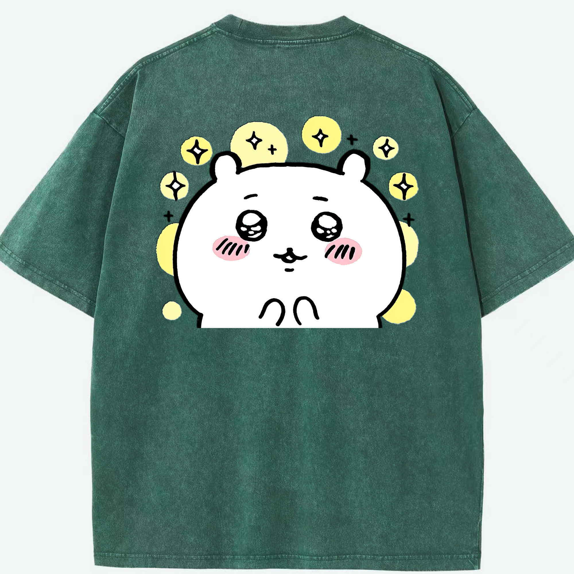 （画像用） ちいかわ ちいかわ Chii-kawa chiikawa 綿100% ヴィンテージ風 半袖Tシャツ（背面プリント）